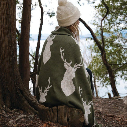 Oh Deer - Cotton Sustainable Knit Throw Blanket