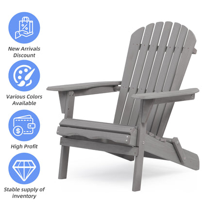 Classic Gray Cedar Wood Adirondack Chairs - Set of 2
