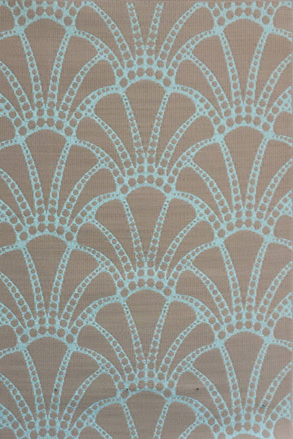 Scallop Cool Aqua Outdoor Mat