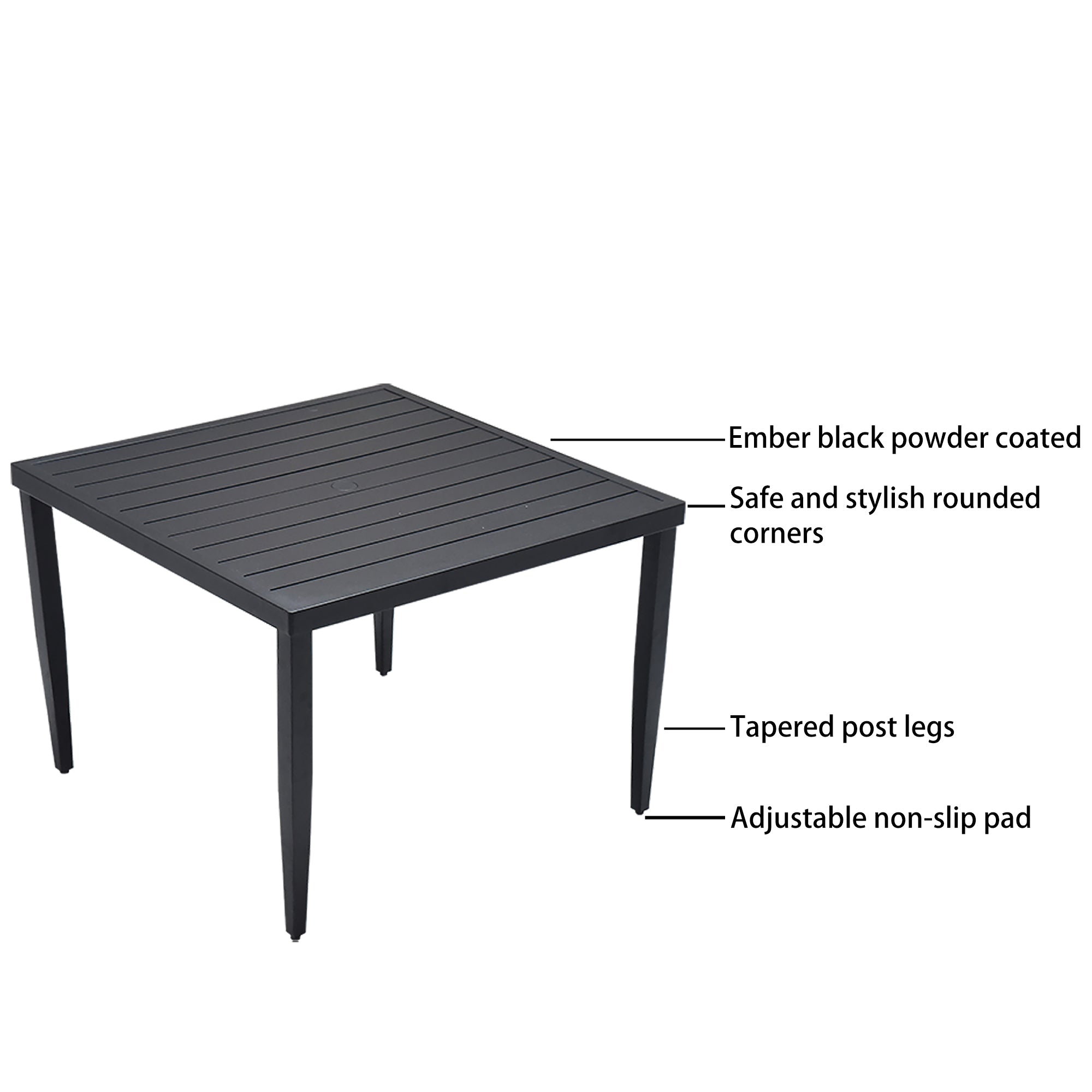 5-Piece Outdoor Aluminum Dining Set - Ember Black