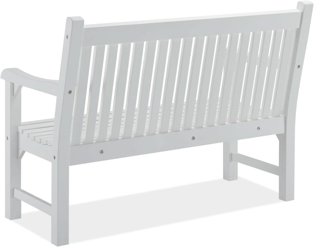 White Outdoor Bench