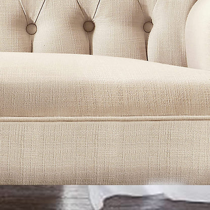 Chesterfield Tufted Loveseat Sofa in Warm Beige