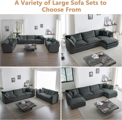 Chenille 2 Piece Loveseat Armchair Set in Charcoal