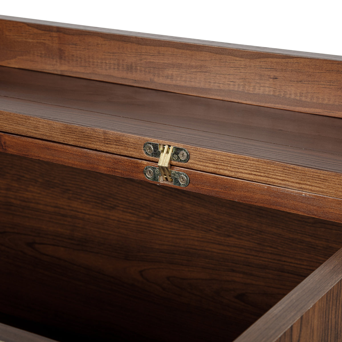Queen Size Murphy Bed, Pine Wood with Power Station and Rattan Decoration Panel - Walnut