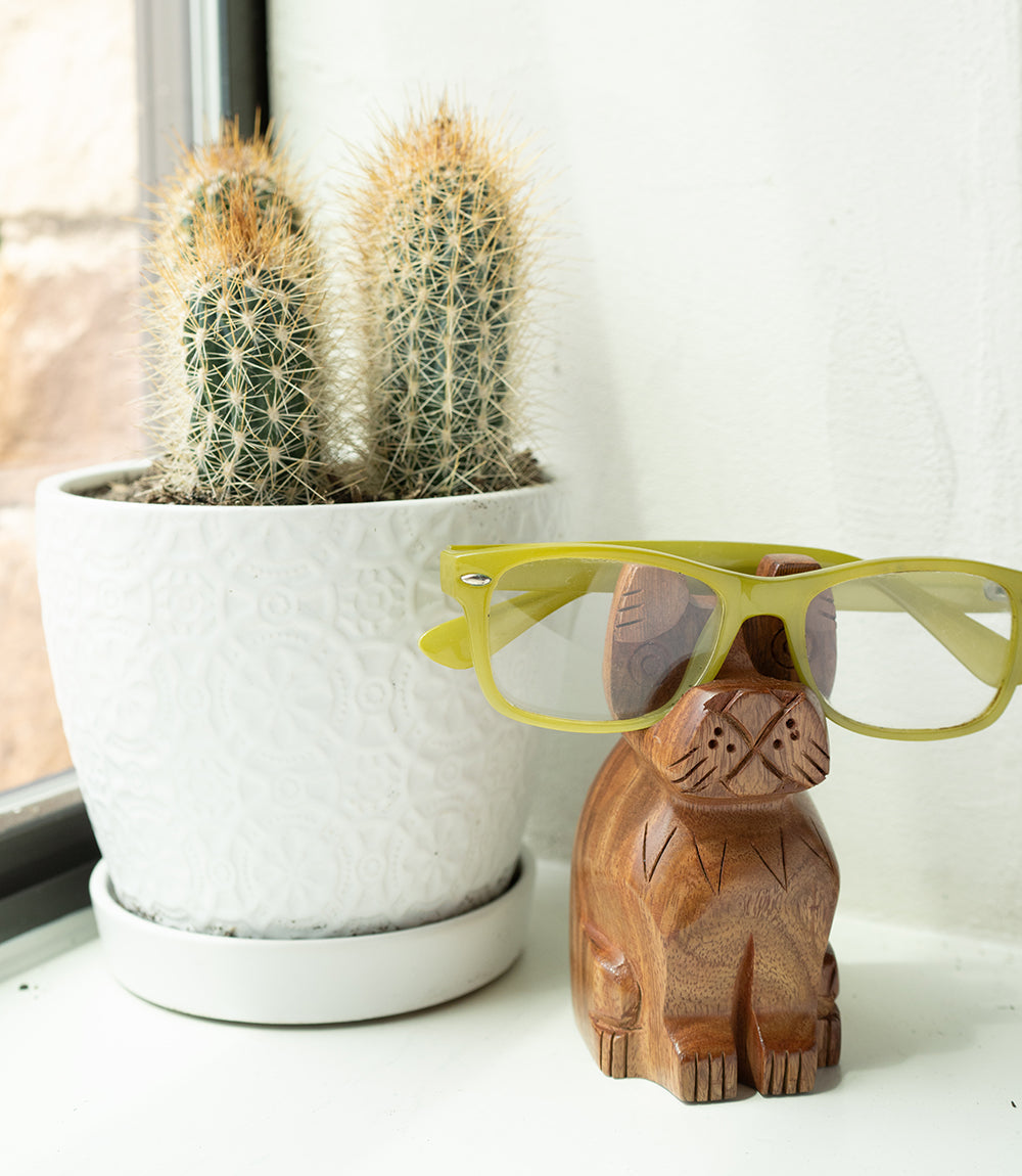 Dog Handcarved Eyeglass Holder Stand