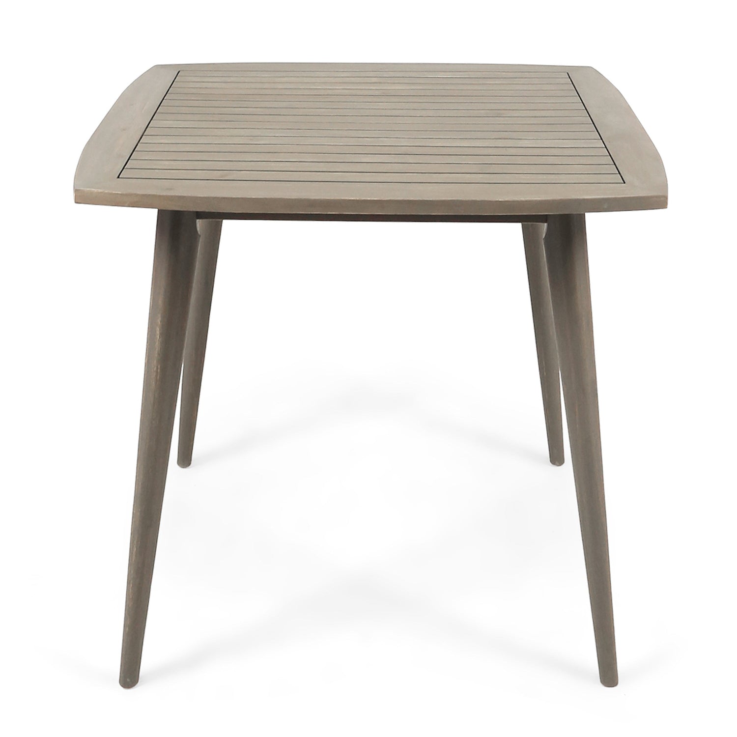 Outdoor Square Acacia Wood Table in Gray Finish