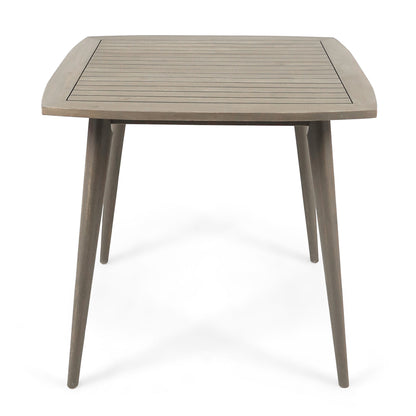 Outdoor Square Acacia Wood Table in Gray Finish