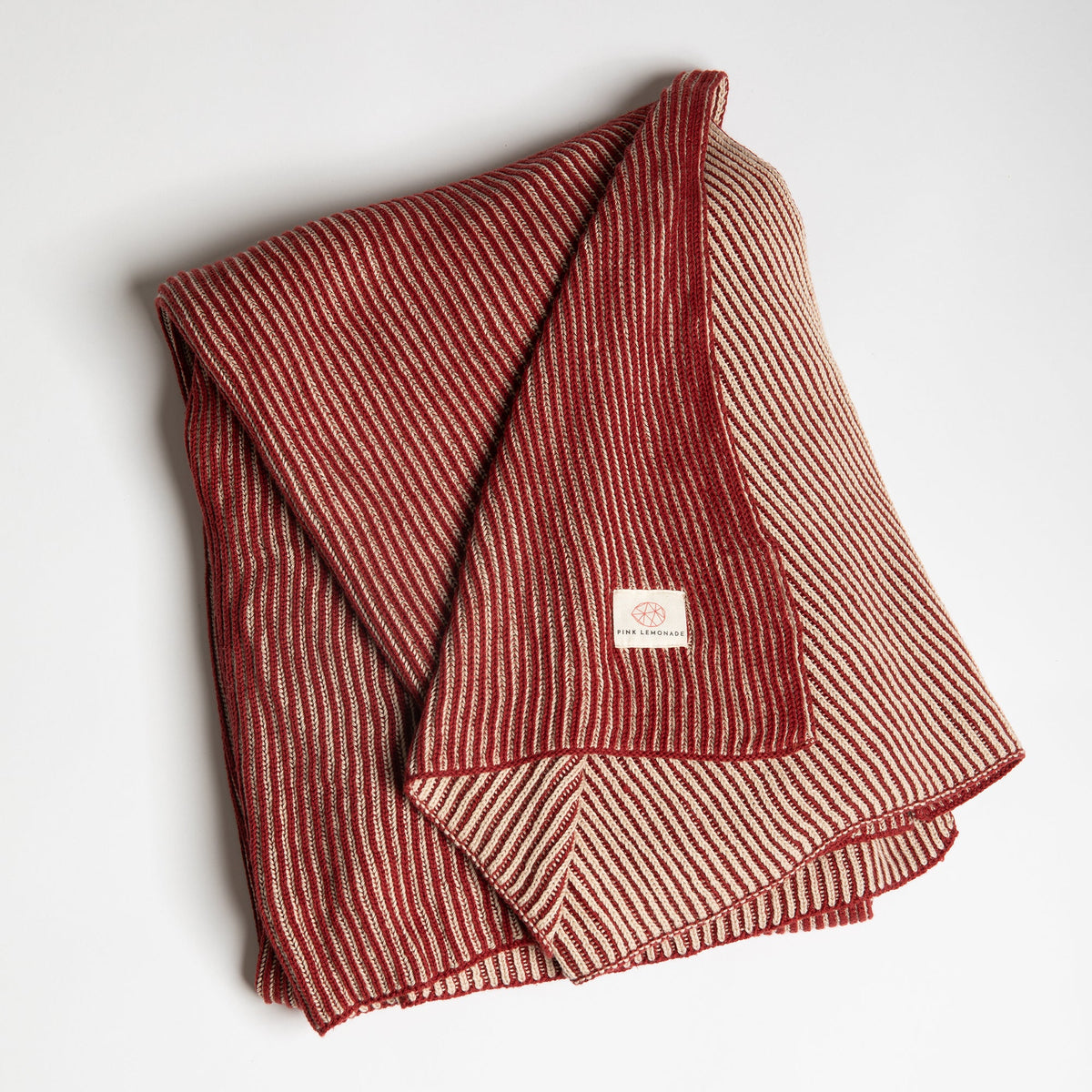 Ribbed Organic Cotton Knit Throw Blanket