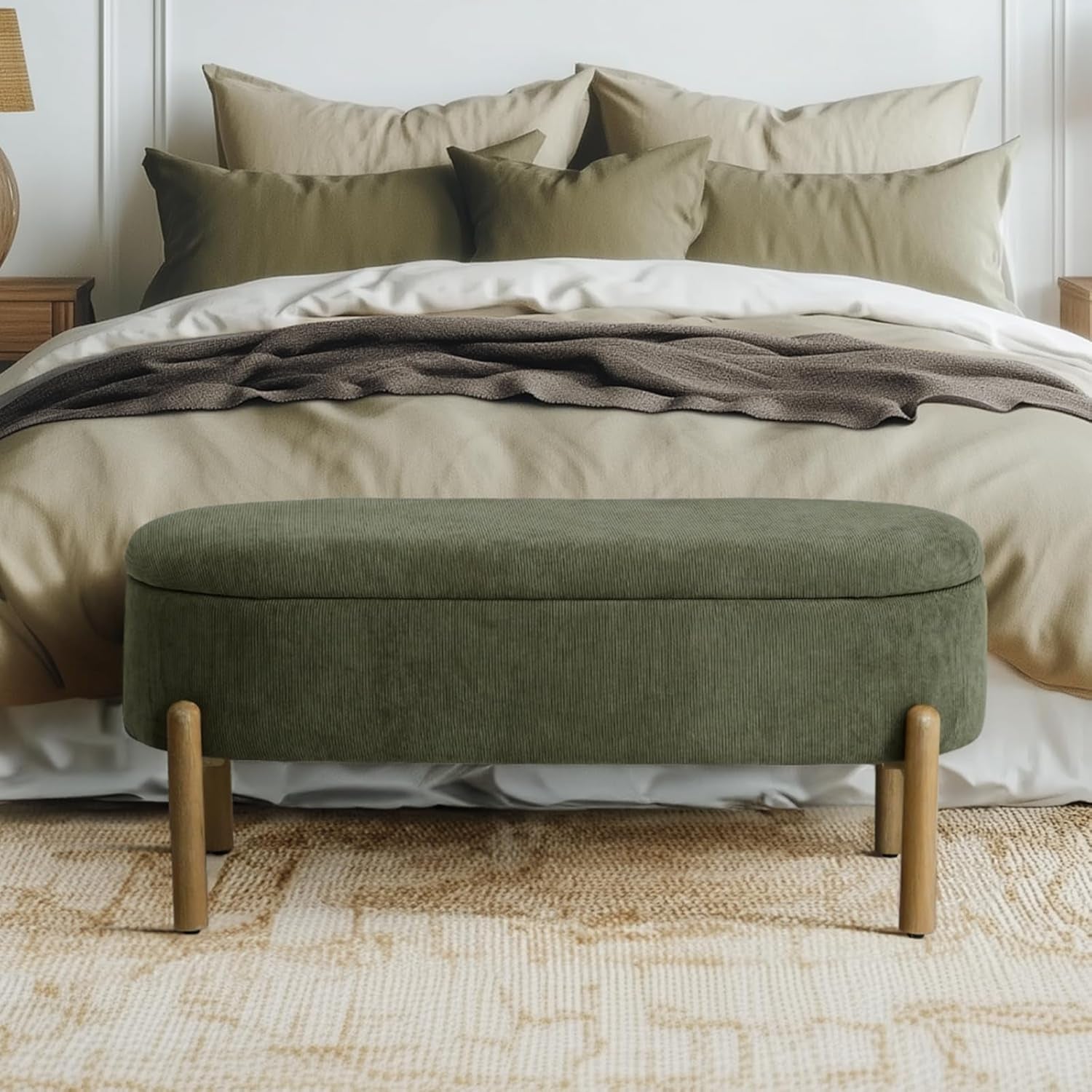 Green Storage Bench