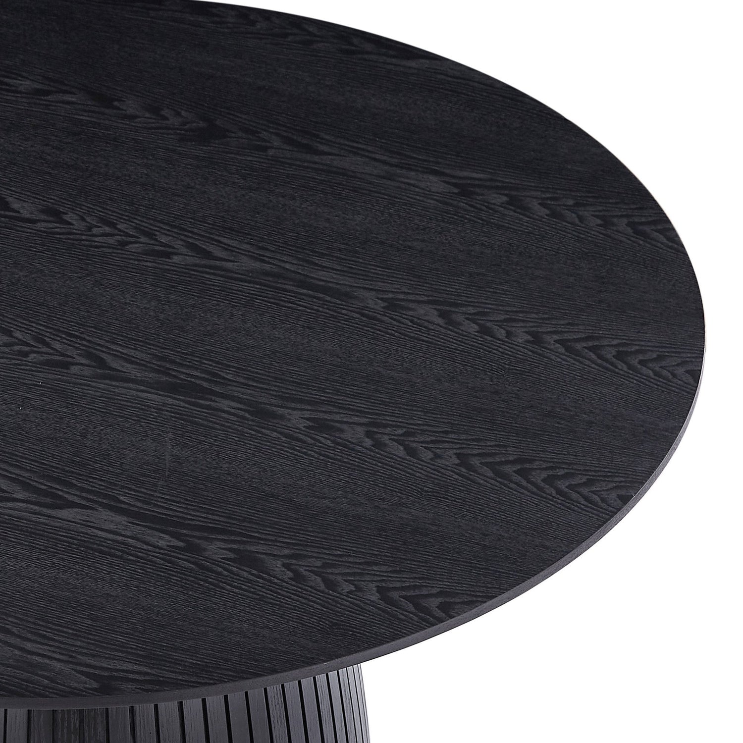 Sleek Round Dining Table in Black Finish