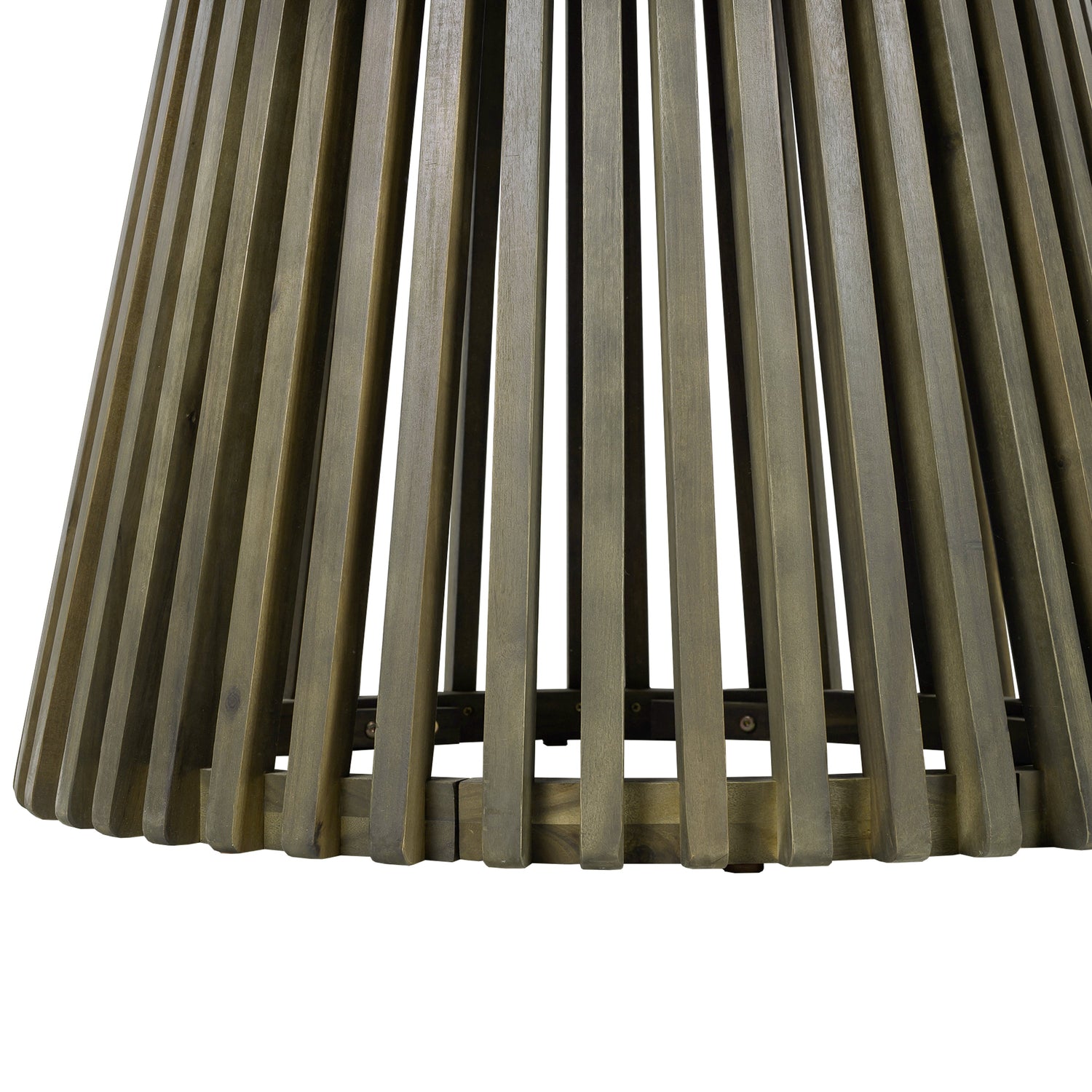 Round Outdoor Grey Acacia Wood Patio Dining Table - 47.25 inch
