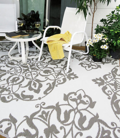 Wrought Iron Cool Grey Reversible Outdoor Mat