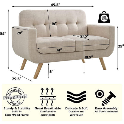 Beige Accent Armchair For Living Room Modern Design