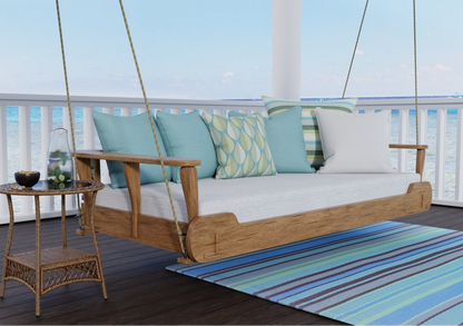 Stripes Grey &amp; Aqua Reversible Outdoor Mat