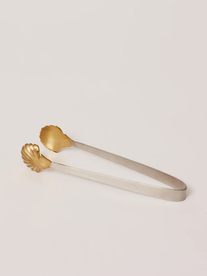 Brass &amp; Stainless Steel Seashell Tongs
