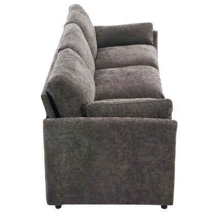 Cozy Upholstered Oversized 3-Seater Cloud Sofa in Dark Gray