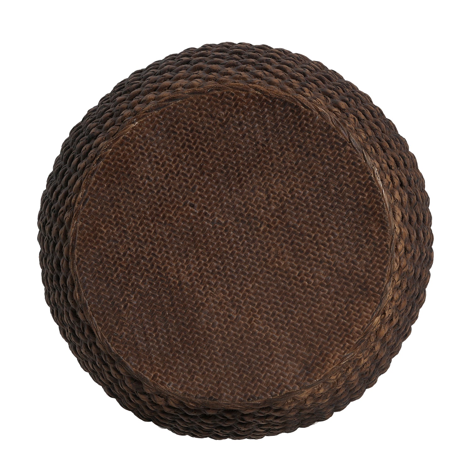 Faux Rattan Indoor/Outdoor Side Table - Brown