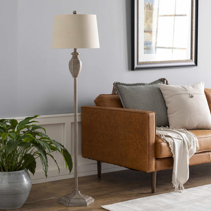 Esmeralda Resin Gray &amp; Beige Floor Lamp