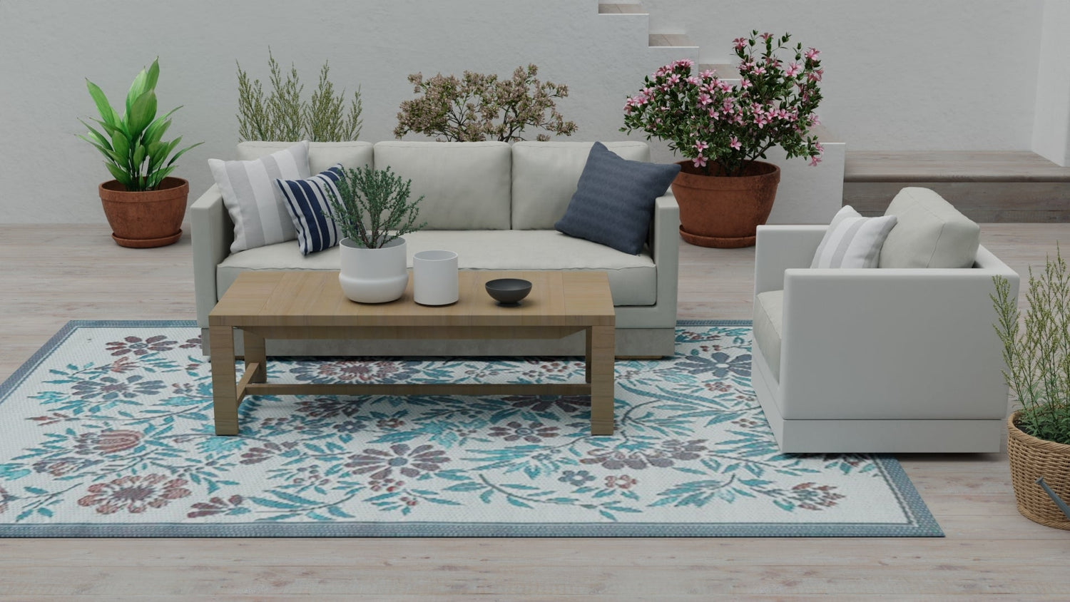 Wildflowers Stone Terra Outdoor Mat
