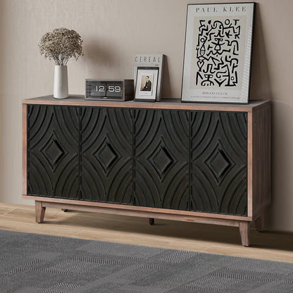 Two-Tone Mid Century Diamond Sideboard - 60"