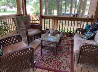 Cranberry Wildflowers Outdoor Mat