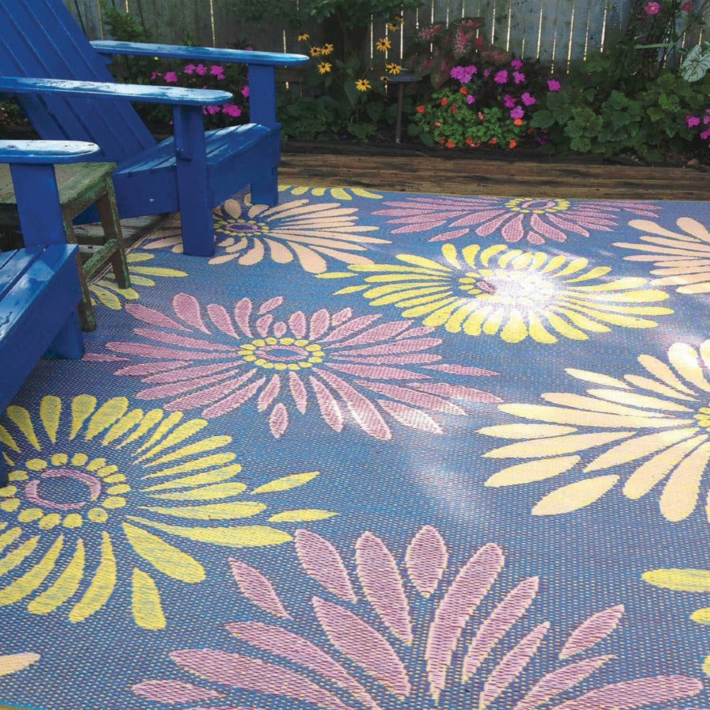 Daisy Violet Reversible Outdoor Mat