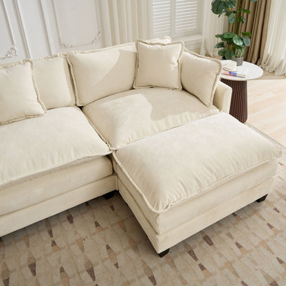 Cloud 3 Seat Sofa in Beige Chenille