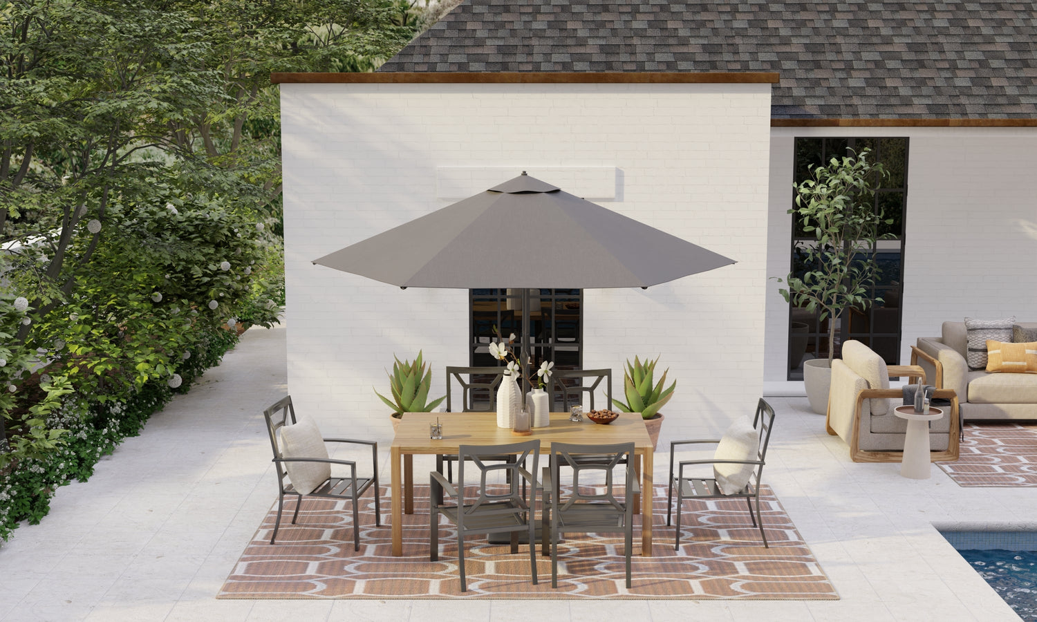 Oblong Brick Light Sienna Reversible Outdoor Mat