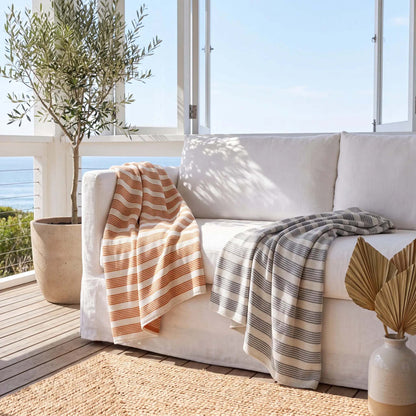 Poly Pinstripe - Indoor|Outdoor Sustainable Knit Minimalist Throw Blanket