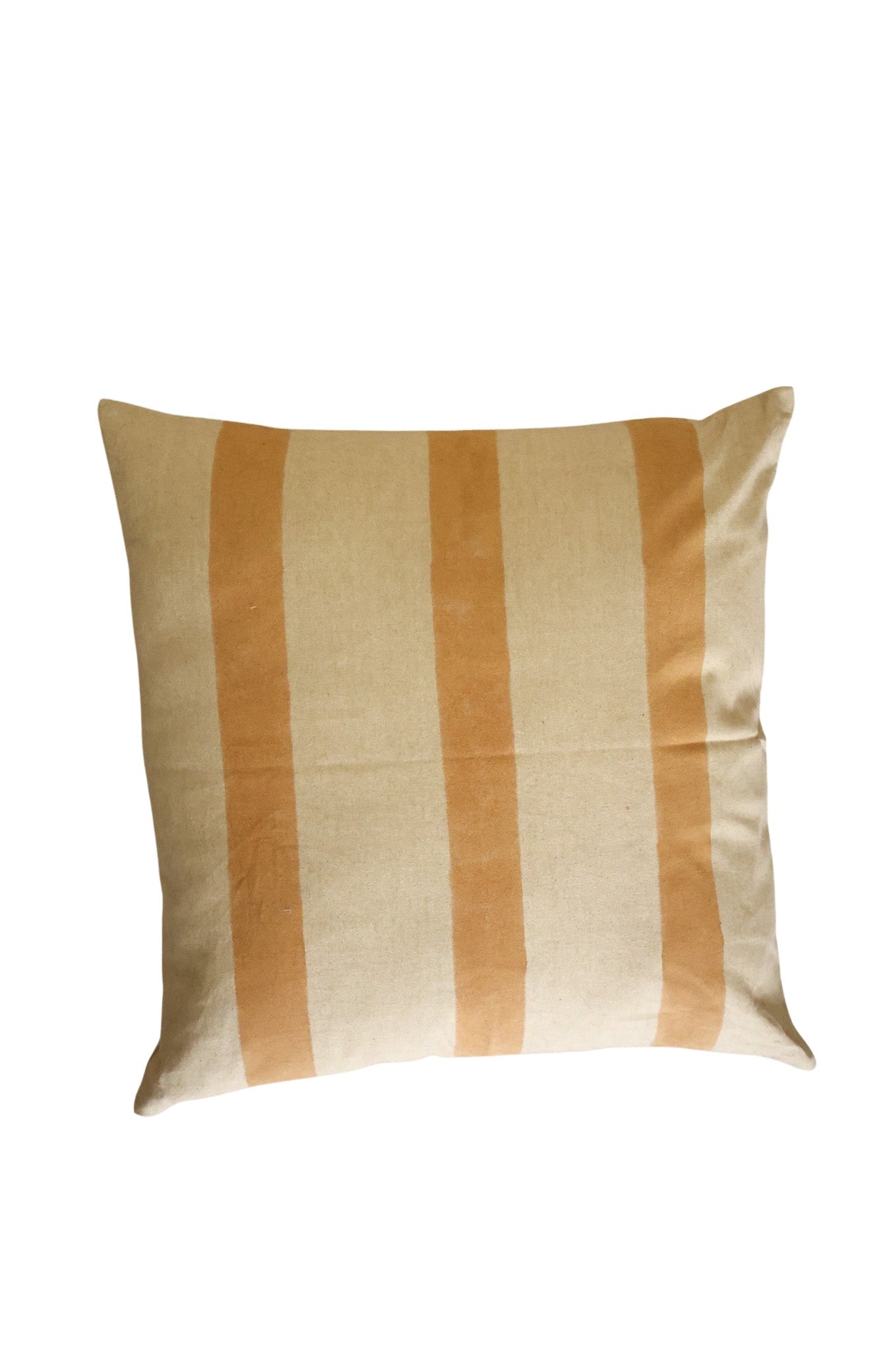 Oh! Stripes (Ochre) Block Print Pillow
