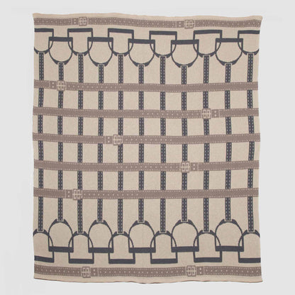Equestrian Stirrup - Cotton Sustainable Knit Throw Blanket