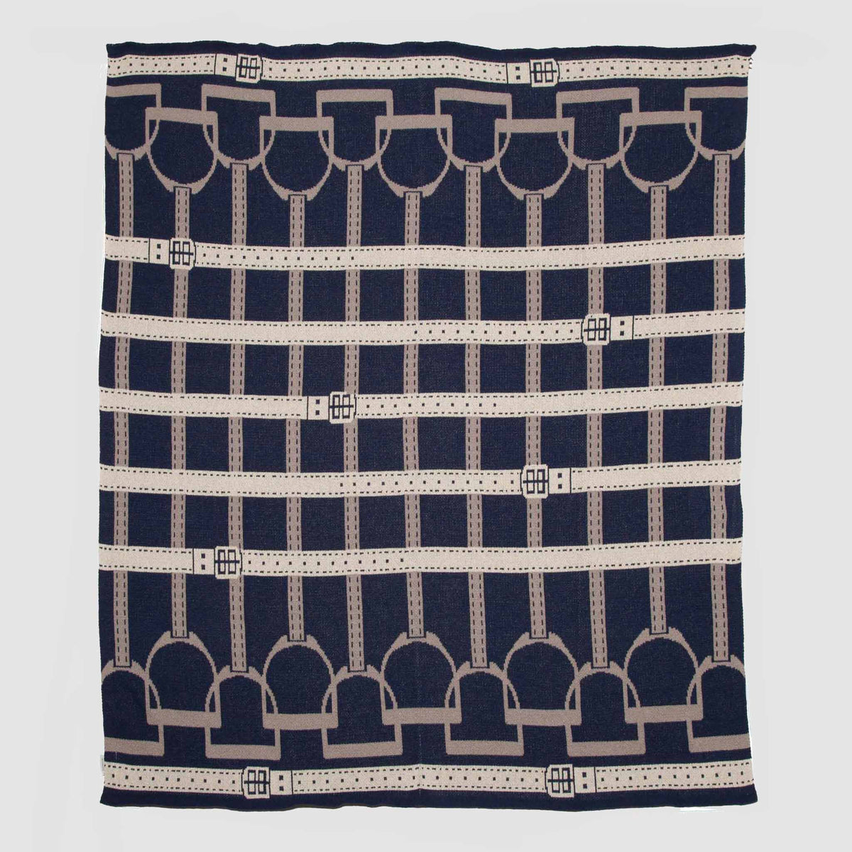 Equestrian Stirrup - Cotton Sustainable Knit Throw Blanket