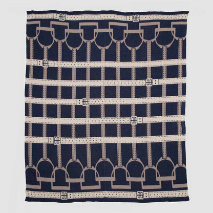 Equestrian Stirrup - Cotton Sustainable Knit Throw Blanket