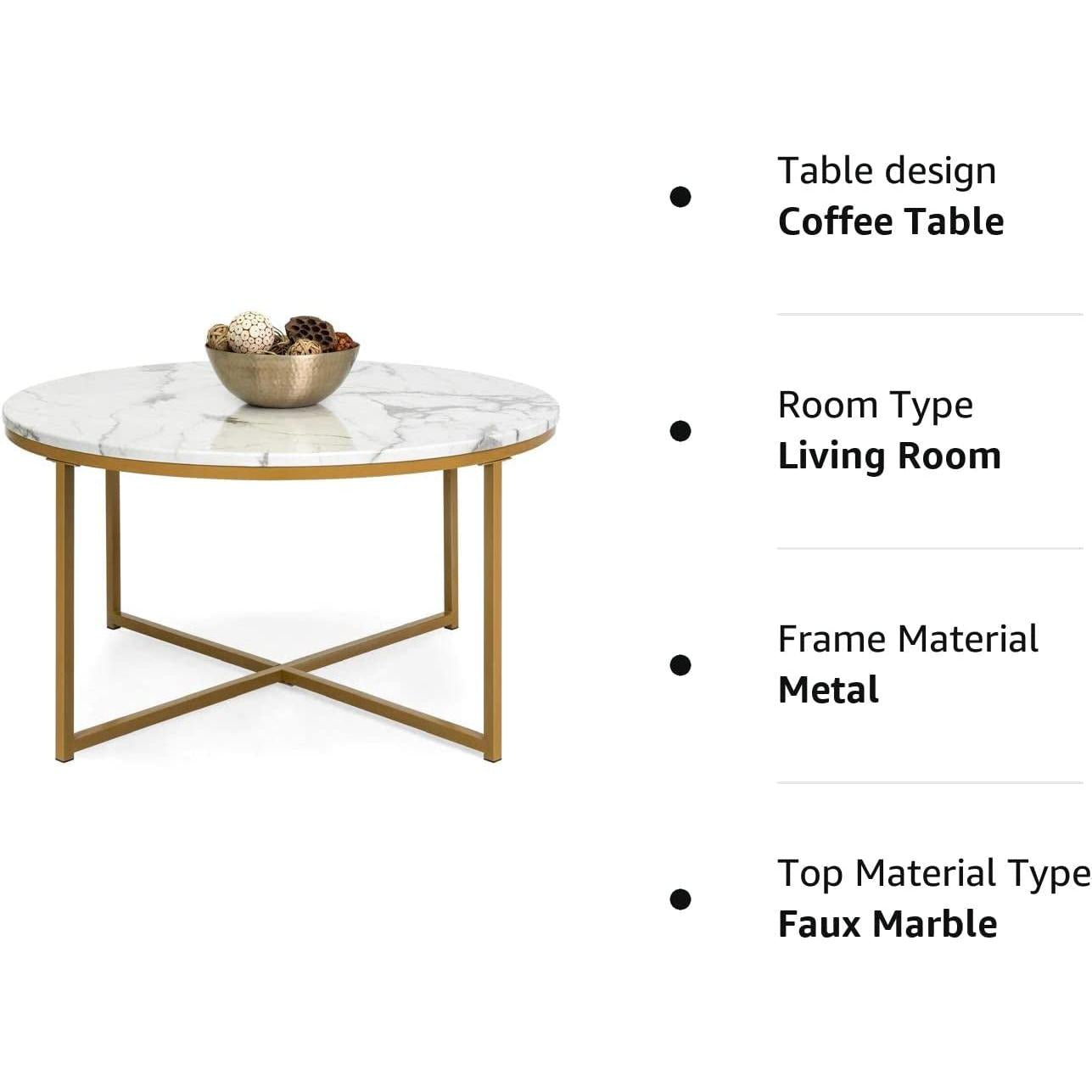 Marble and Gold Coffee Table