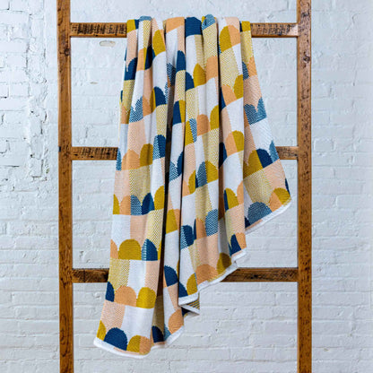 Poly Palm Springs - Indoor | Outdoor Sustainable Knit Mid-Century Modern, Modern Throw Blanket
