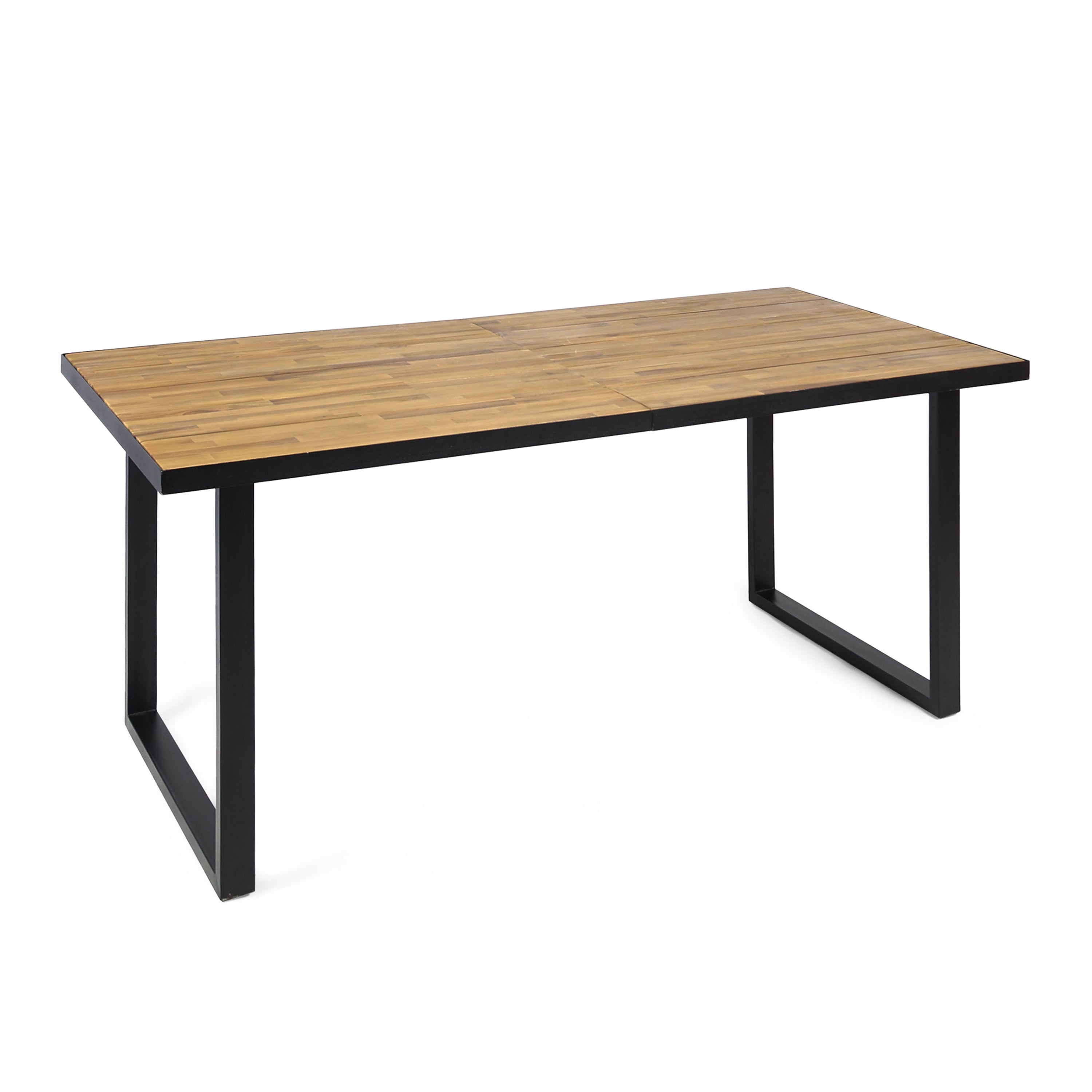 Outdoor Teak Dining Table with Metal Legs - 70 inch