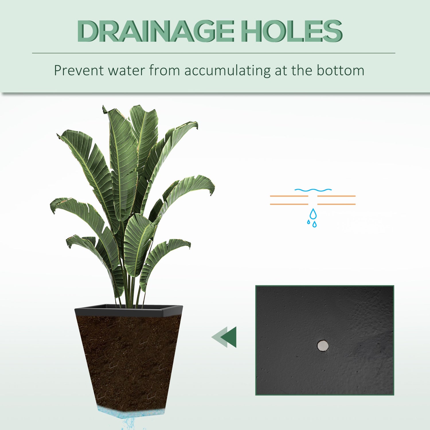 Set of 3 Tall Planters - Black