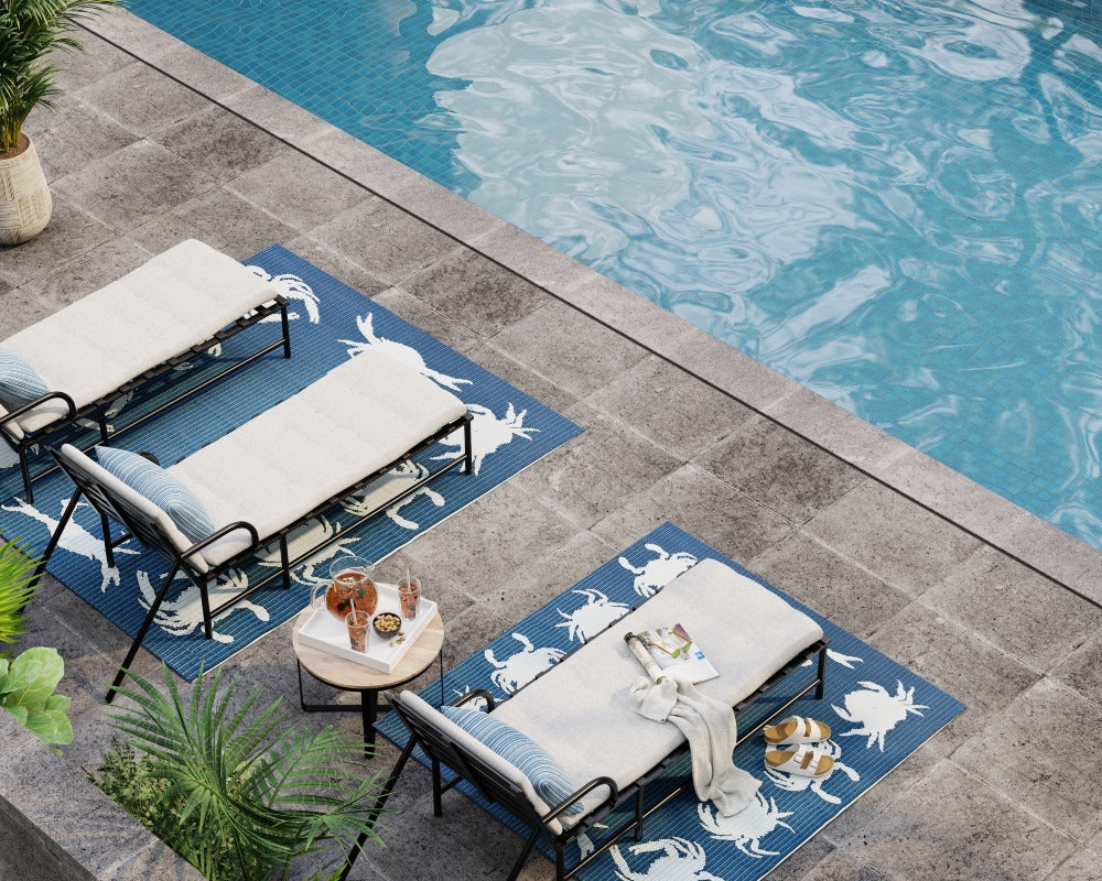 Crab Blue &amp; Teal Outdoor Mat