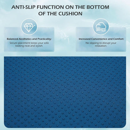 Outdoor Replacement Cushions For 6 Seat Modular Sofa - Blue