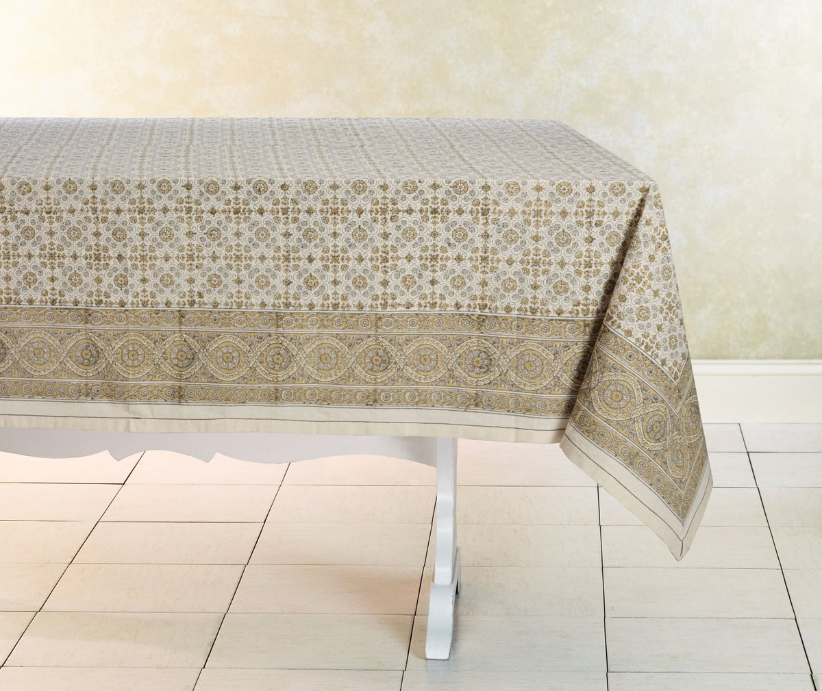 Hand Block Printed Cotton Tablecloths - Multiple Colors