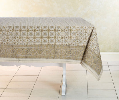 Hand Block Printed Cotton Tablecloths - Multiple Colors