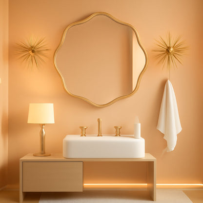 Gold Round Wall Mirror 20 Inch Decorative Home Accent