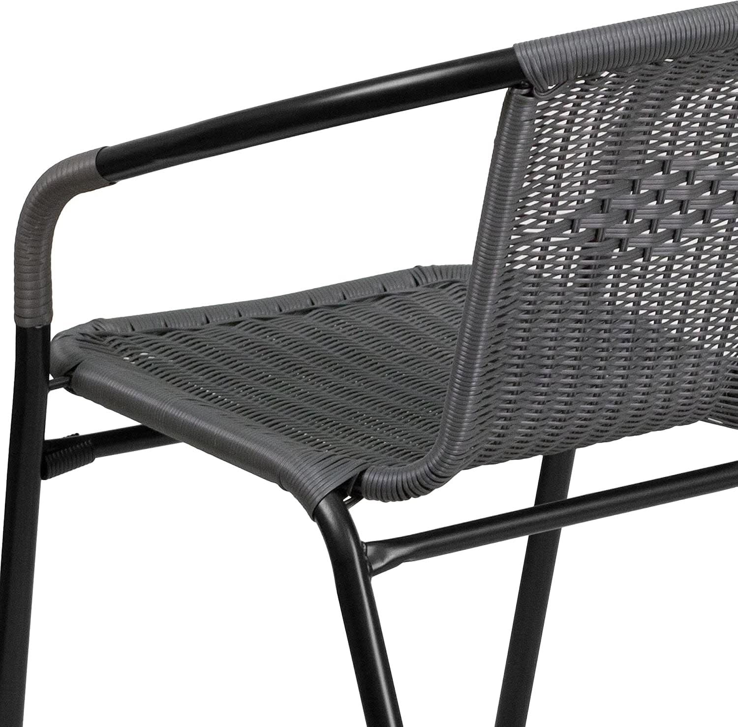 Set of 4 Modern Stackable Rattan Outdoor Dining Chairs