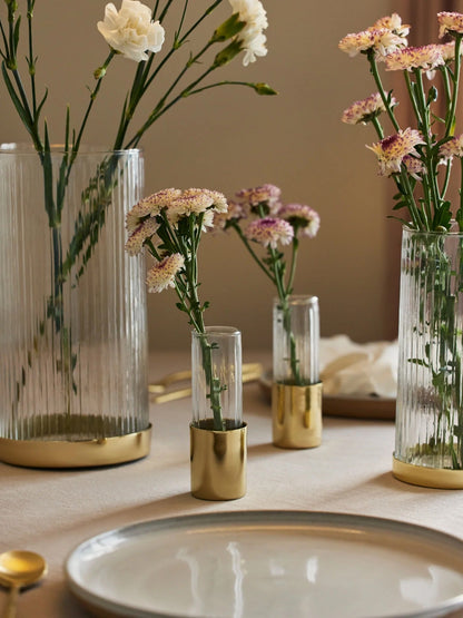 Fluted Glass Bud Vases - Set of 4