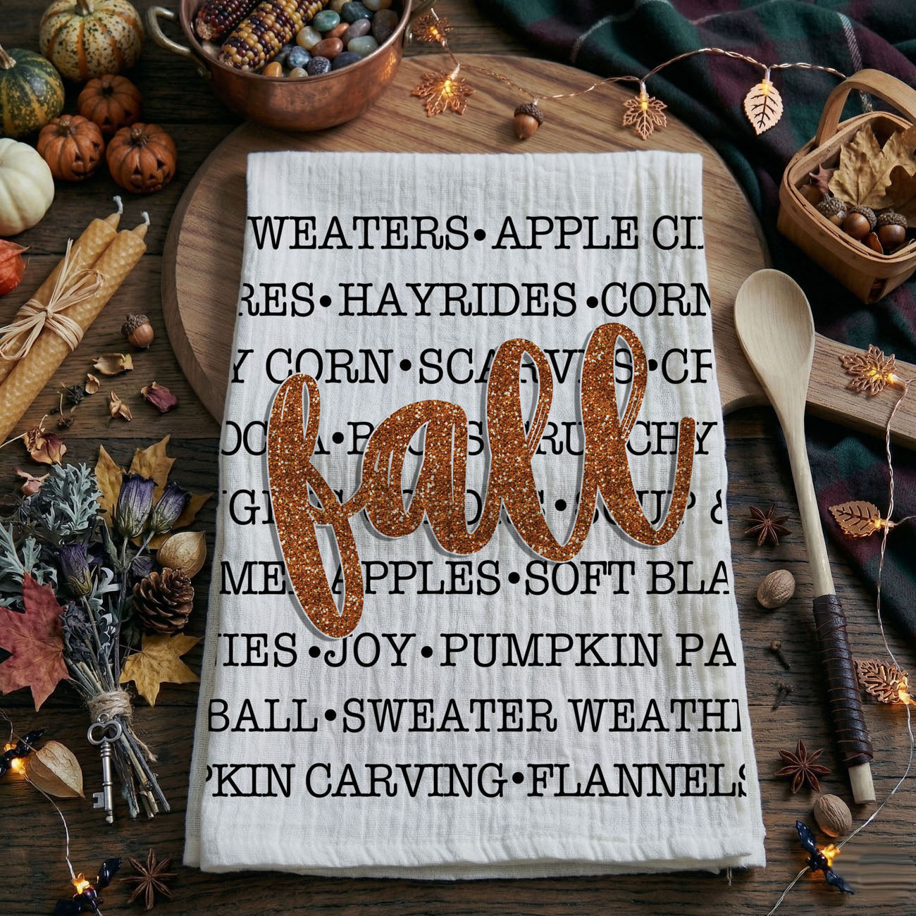 Fall Love Kitchen Towel