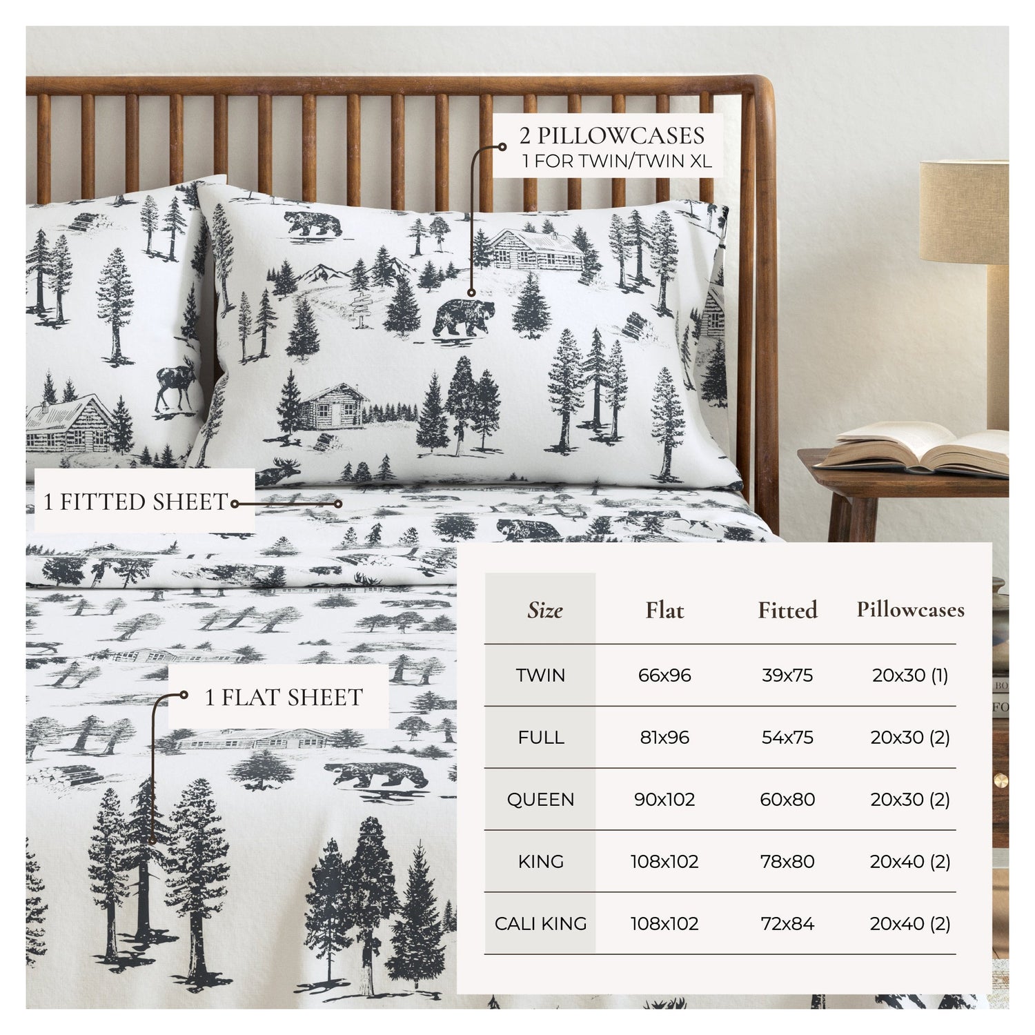 Turkish Cotton Flannel Sheet Sets - Lakeview Collection