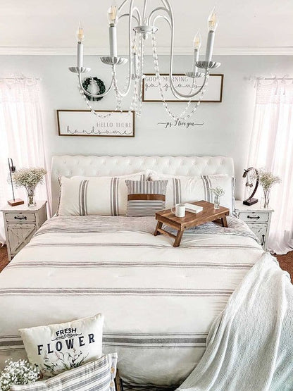 Farmhouse Stripe Reversible Comforter Set