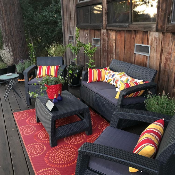 Molly Red/Orange Reversible Outdoor Mat
