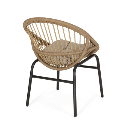 Outdoor Accent Chair with Curved Back - Set of 2