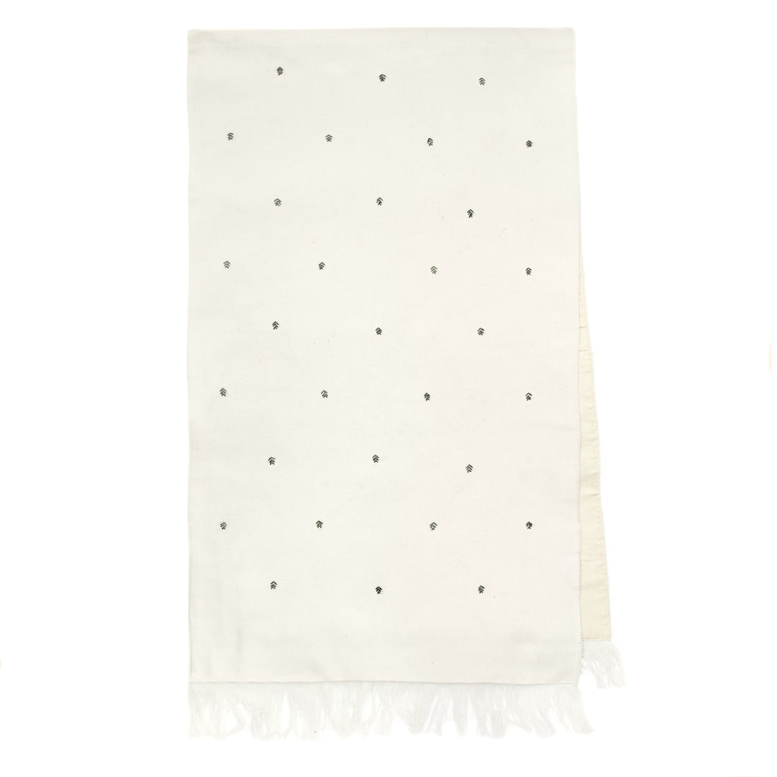 Others Embroidered Table Runner Green Leaves